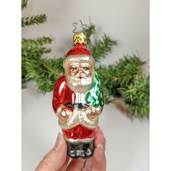Santa with Tree Retired Old World Christmas Inge Glas Ornament - Picture 3 of 5